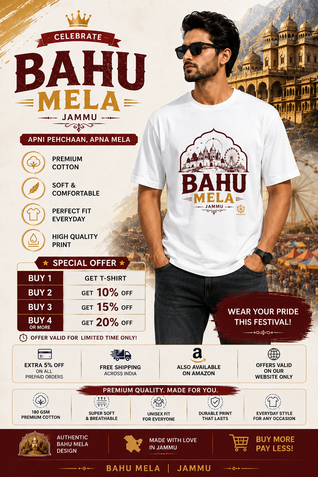 SumRaj T-Shirt - Bahu Mela | Unisex T-Shirt - Image 2